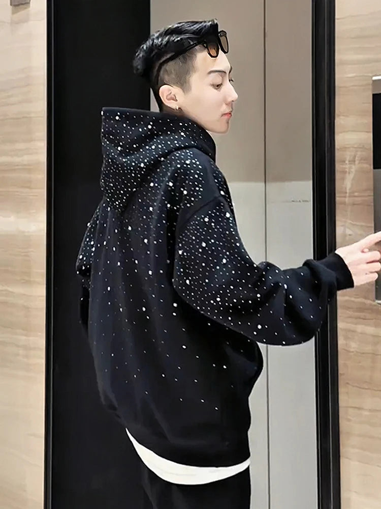 Heavy Du oulder Padded Hoodie Sweatirt for Men And Women Spring Autumn Design High Street k Star Rhinestone Couple J...