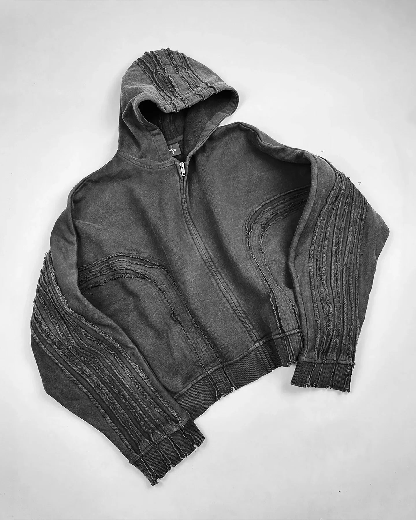 Retro Streetwear Cross Patchwork Hip Hop Zipper Hoodie Men Women Gothic Fashion Working Clothes Jacket Y2k Punk Hole Sweatshirt