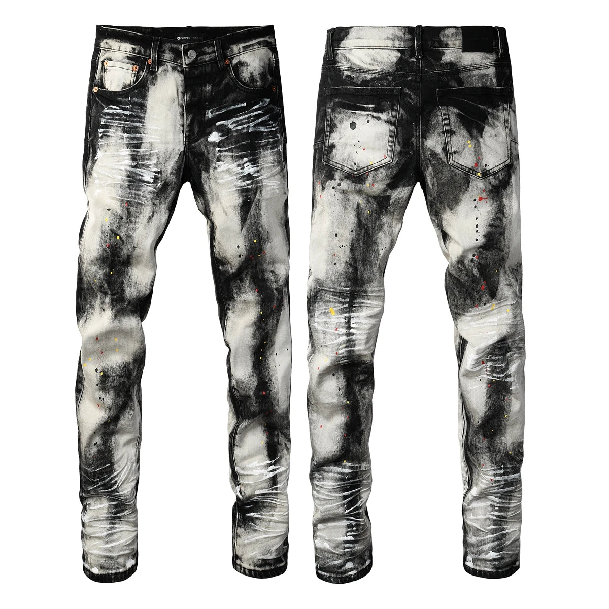 2025 American Jean Print Pants 9089 Style High Waist Loose Fit Straight Leg Blue Jeans Women's Fashion Casual Trousers