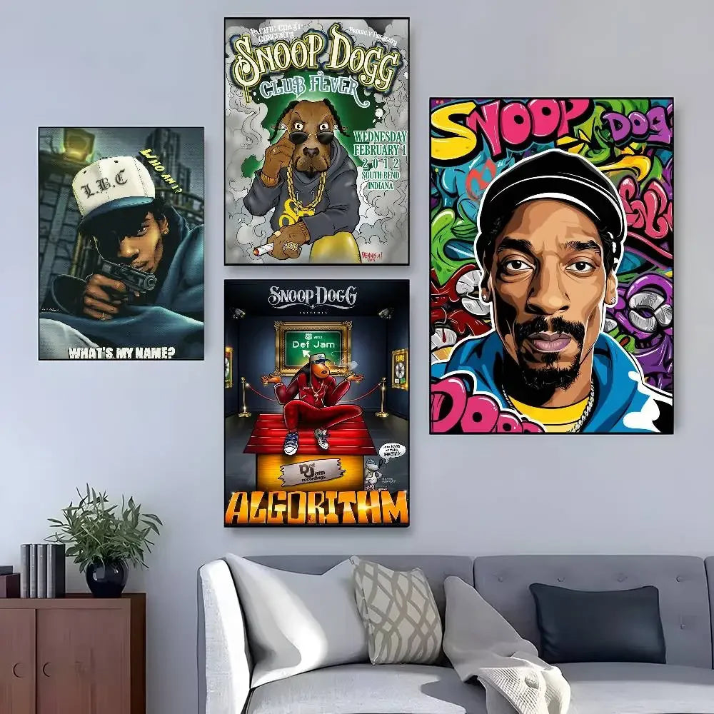 Rapper S-Snoop D-Dogg Poster HD Home Decor Sticky Wall Waterproof Home Living Room Bar Aesthetic Decor