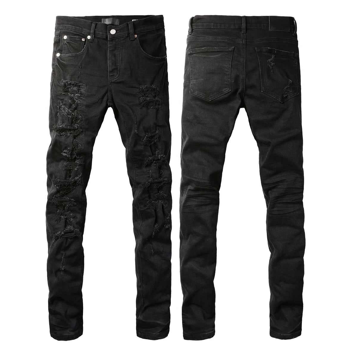 2025 American Jean Print Pants 9089 Style High Waist Loose Fit Straight Leg Blue Jeans Women's Fashion Casual Trousers