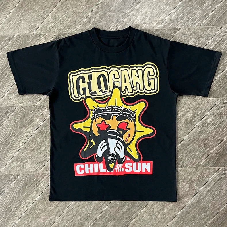Premium Glo Gang Cotton T-Shirt With Stylish Print Streetwear Fashion Soft Fabric For Men And Women Summer Wear