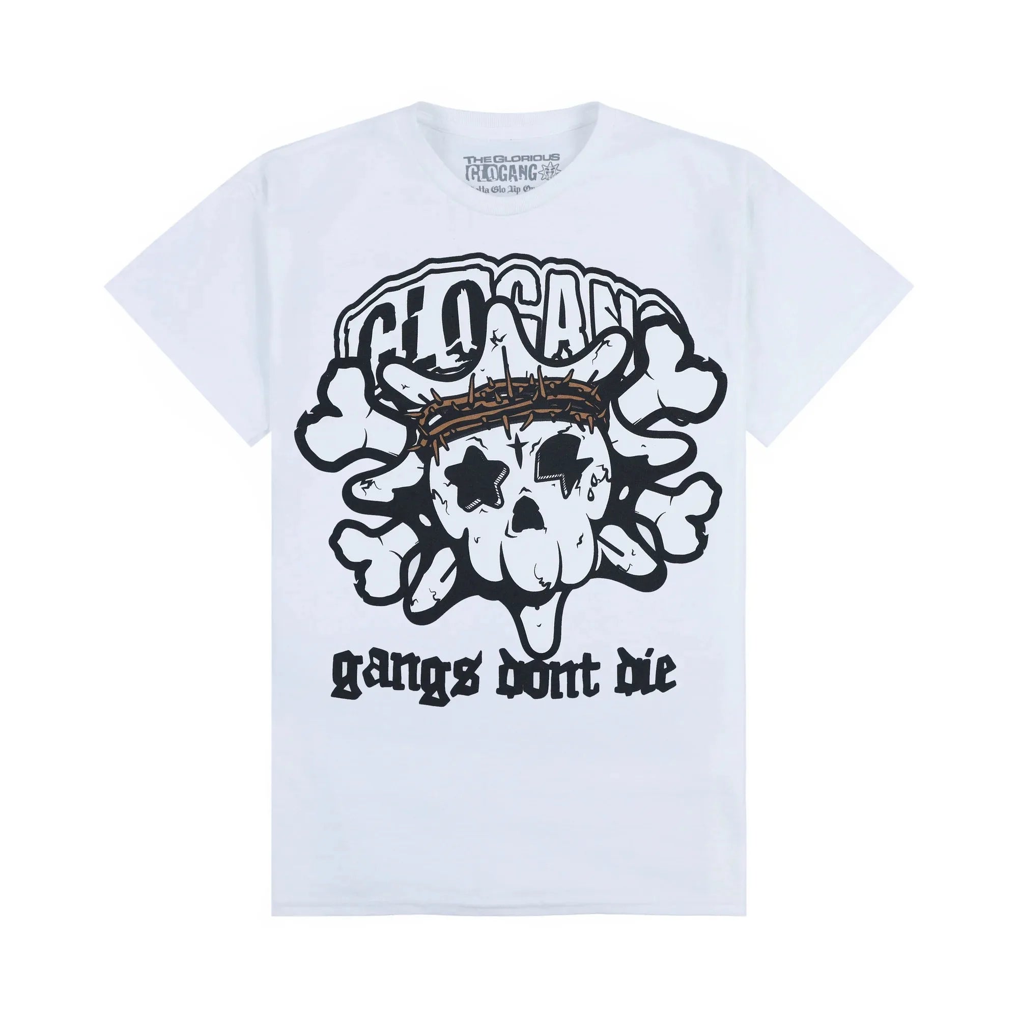Glogang Men's Trendy Short-Sleeve T-Shirt Fashionable Street Style Harajuku Style Y2K Crew Neck Short-Sleeve Pure Cotton T-Shirt