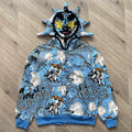 Blue Glo Gang Eroded Glo Thermal Hoodie Men Women High Quality Full Printed Cartoon Plush Print Oversize Hooded