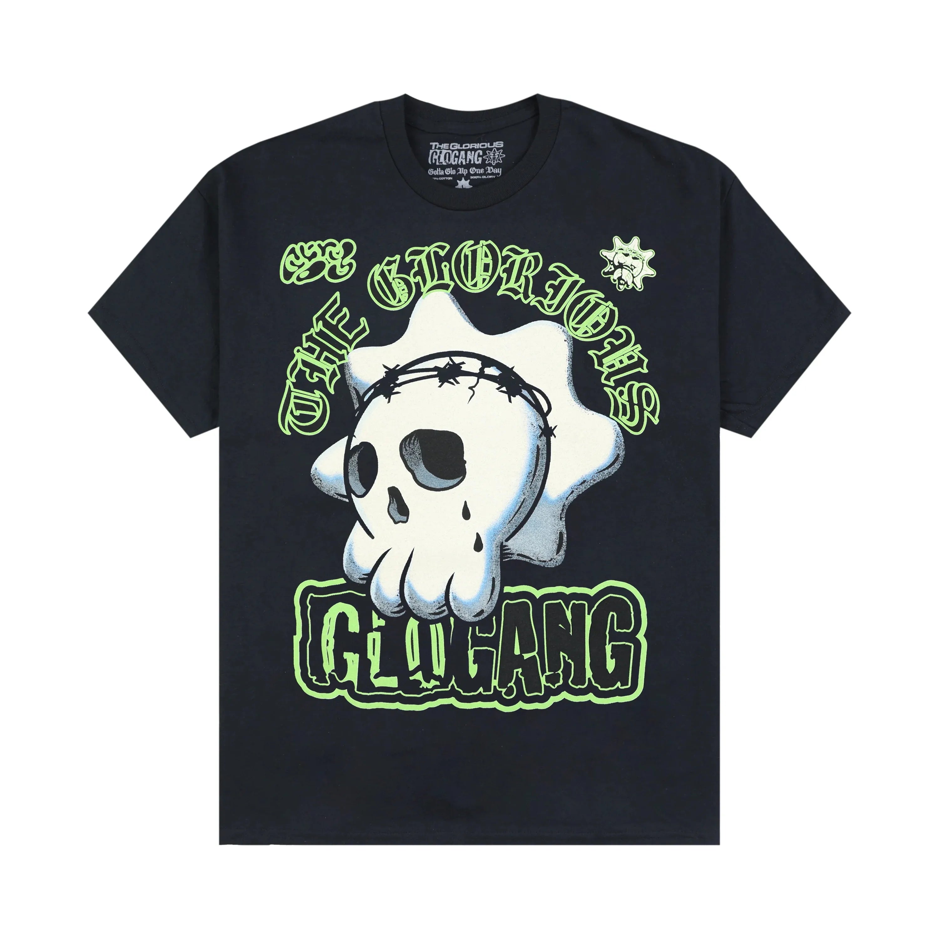 Glogang Men's Trendy Short-Sleeve T-Shirt Fashionable Street Style Harajuku Style Y2K Crew Neck Short-Sleeve Pure Cotton T-Shirt