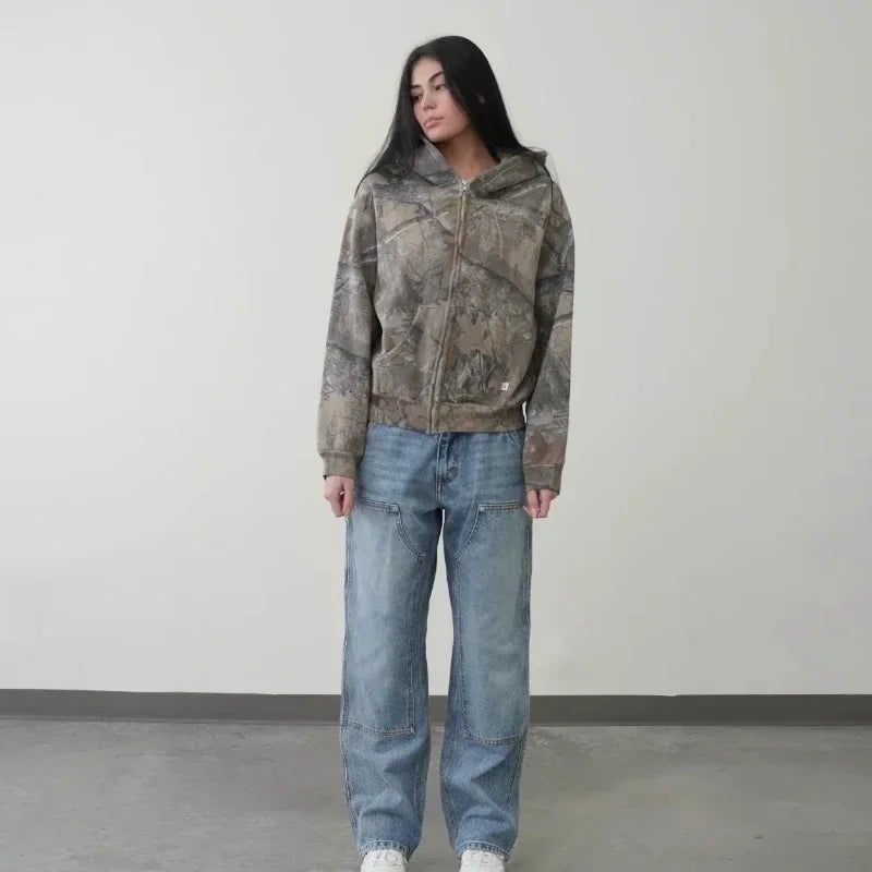 Real Tree Camo Hoodie – Y2K White Tribal Graphic Edition