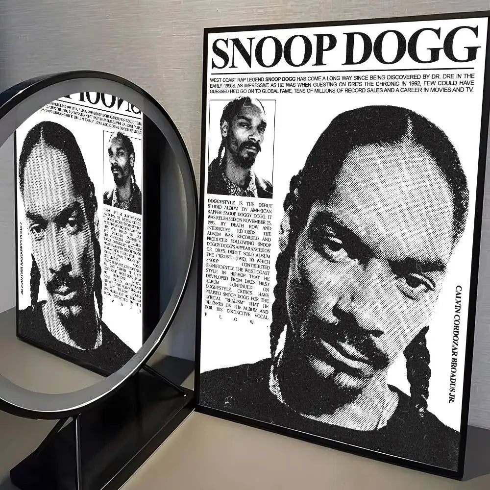 Rapper S-Snoop D-Dogg Poster HD Home Decor Sticky Wall Waterproof Home Living Room Bar Aesthetic Decor