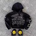 Who Cares Get Money" Rhinestone Hoodie – Streetwear Hustle Edition