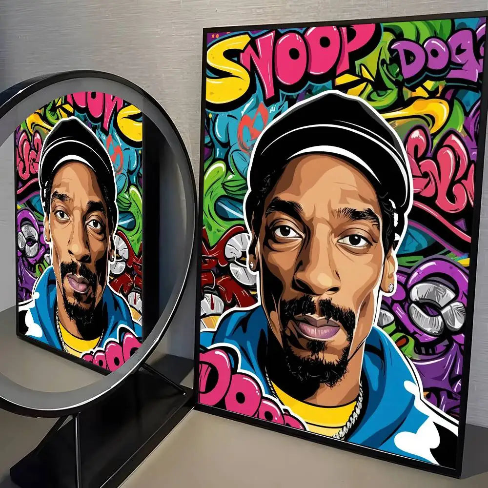Rapper S-Snoop D-Dogg Poster HD Home Decor Sticky Wall Waterproof Home Living Room Bar Aesthetic Decor