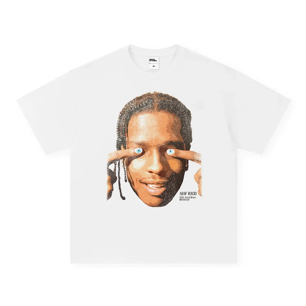 2025 Men's and Women's Asap Rocky American hip-hop retro print t-shirt fashion loose high street 100% cotton o-neck short sleeve