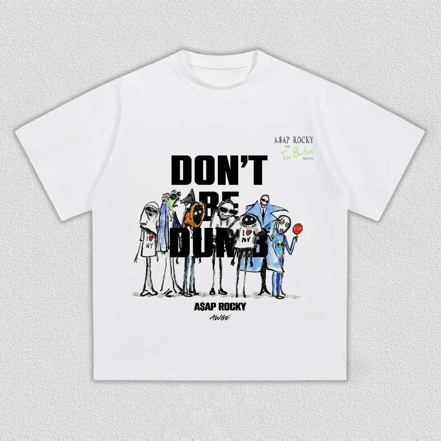 ASAP Rocky Don't Be Dumb album graphics 100%cotton men's shirt Summer O-neck Women's Y2k Hip Hop Short Sleeve Tshirt fan gift