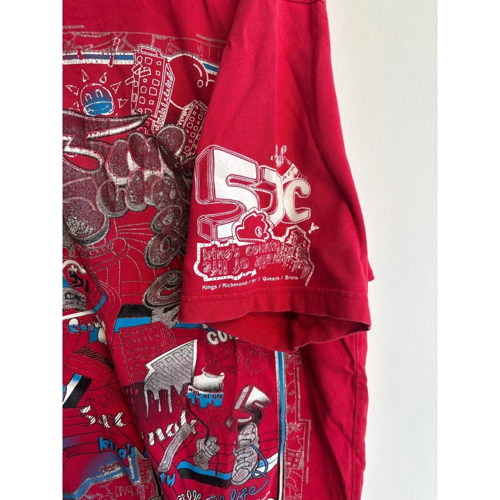 Scrawl Harajuku Printing Short Sleeves Hip Hop Punk Y2K American Street Skateboard T-shirt Boy Style Pure Cotton Tops