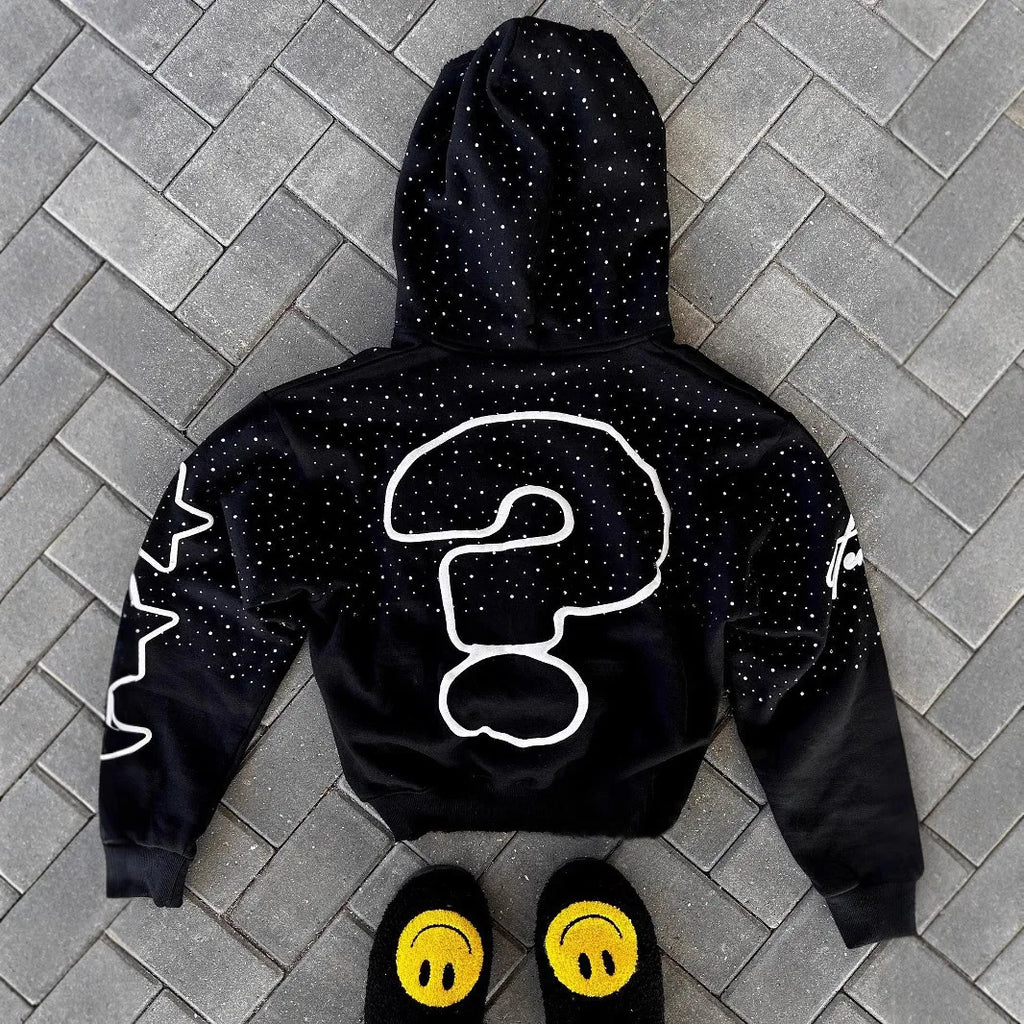Who Cares Get Money" Rhinestone Hoodie – Streetwear Hustle Edition