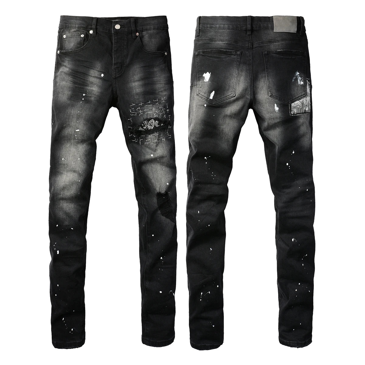 2025 American Jean Print Pants 9089 Style High Waist Loose Fit Straight Leg Blue Jeans Women's Fashion Casual Trousers
