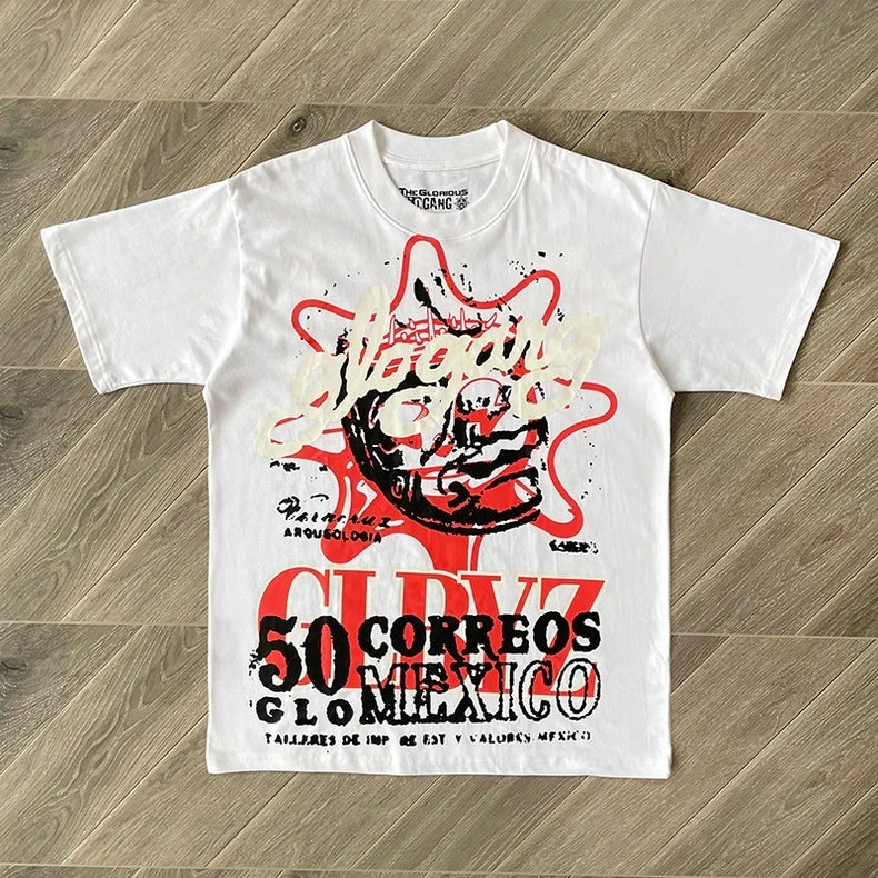 Premium Glo Gang Cotton T-Shirt With Stylish Print Streetwear Fashion Soft Fabric For Men And Women Summer Wear