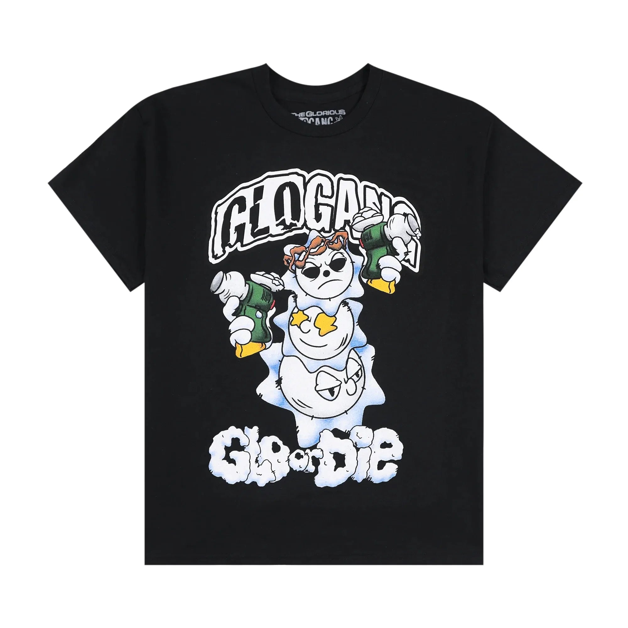 Glogang Men's Trendy Short-Sleeve T-Shirt Fashionable Street Style Harajuku Style Y2K Crew Neck Short-Sleeve Pure Cotton T-Shirt